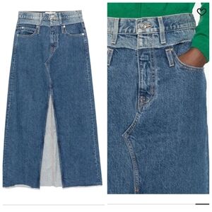 SLVRLAKE Re-work Dallas Maxi Denim Jean Skirt 32